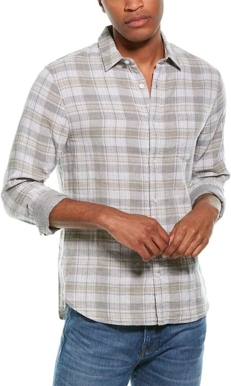 Vince Button Down Shirt Plaid Flannel Long Sleeve Work Office Fall Layering M